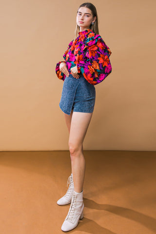POSH POSITION DENIM SKORT